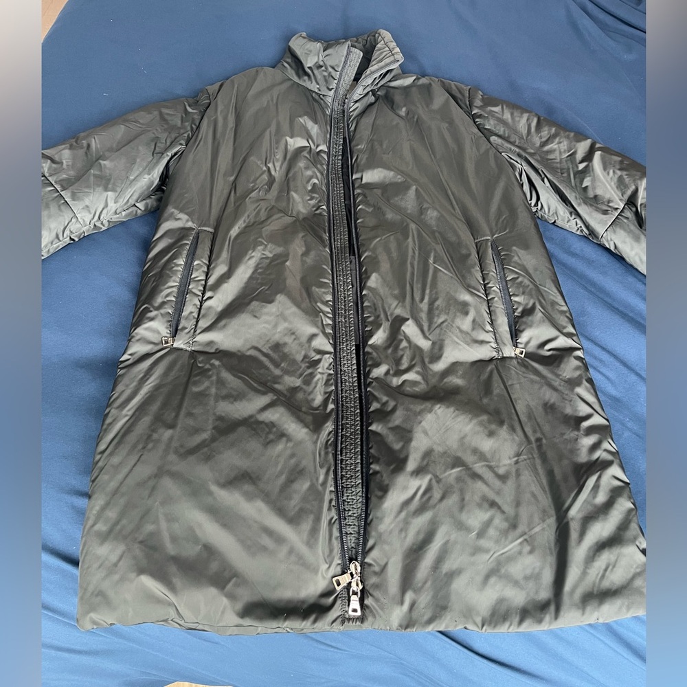 Prada Gray-Green Nylon Puffer Jacket